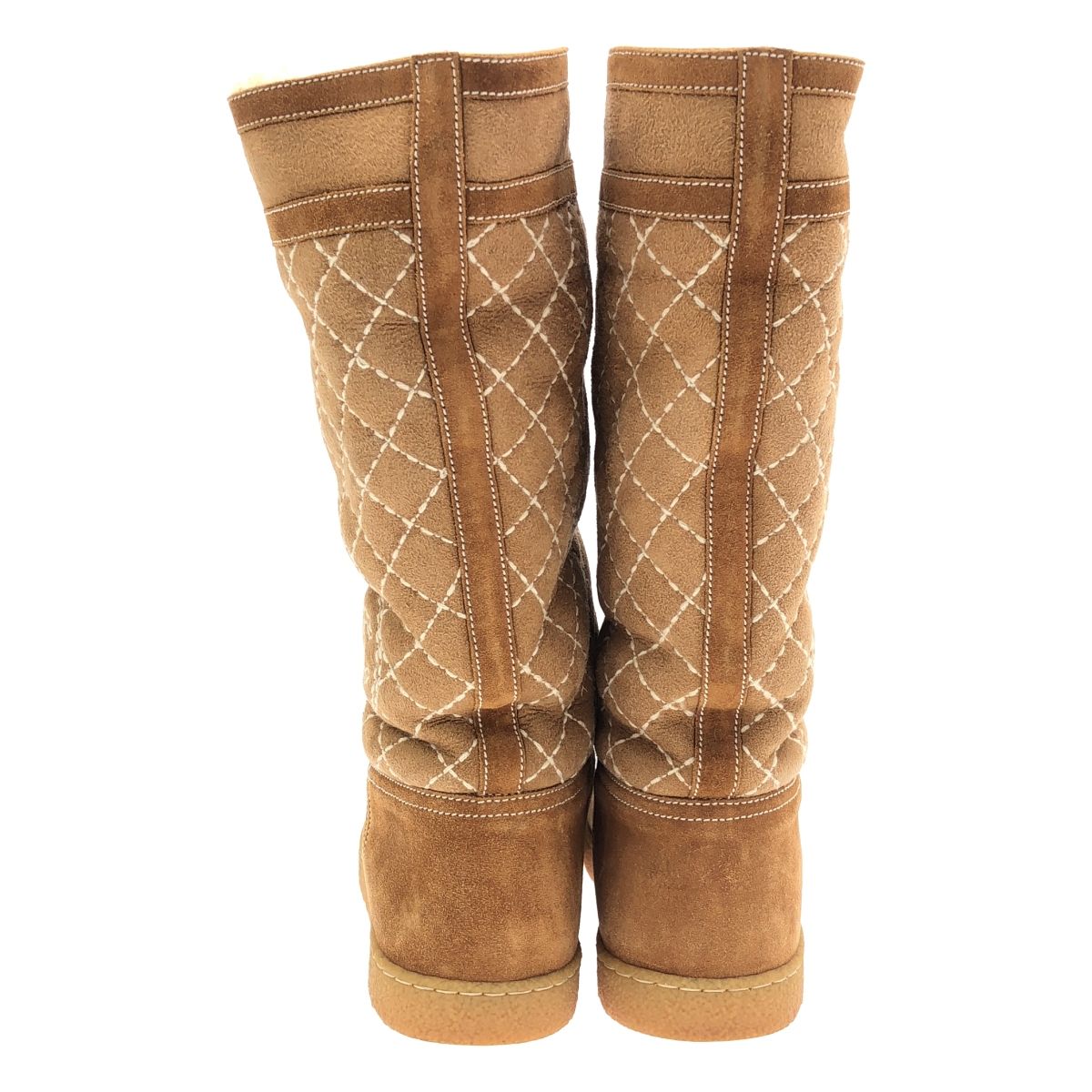 Chanel Moutonboa Boots Brown 37.5 — view 3