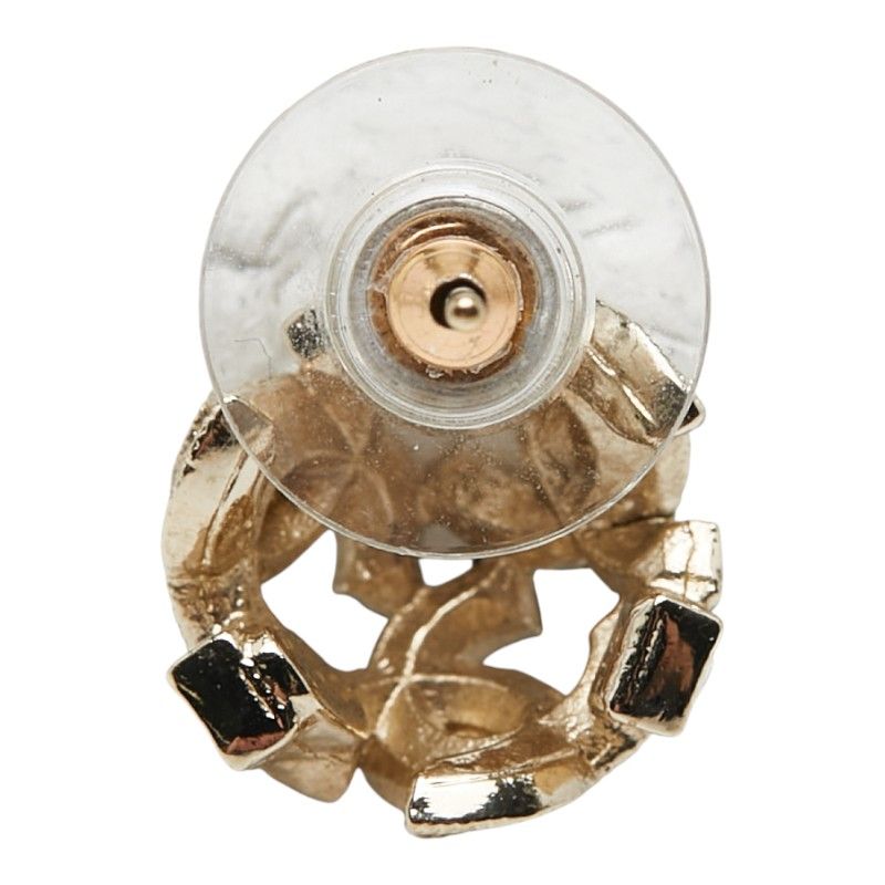 Chanel CC Logo Earrings One Side Only Gold Plated Rhinestone — view 2