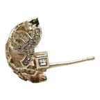 Chanel CC Logo Earrings One Side Only Gold Plated Rhinestone — view 4