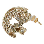 Chanel CC Logo Earrings One Side Only Gold Plated Rhinestone — view 3