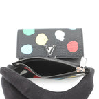 Louis Vuitton Trifold Wallet Taurillon Leather Painted Dots LV Yk Noir Black Multicolor — view 6