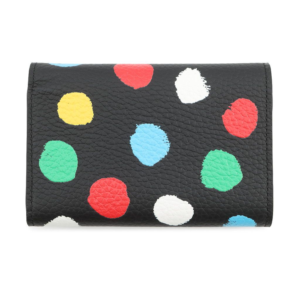Louis Vuitton Trifold Wallet Taurillon Leather Painted Dots LV Yk Noir Black Multicolor — view 3