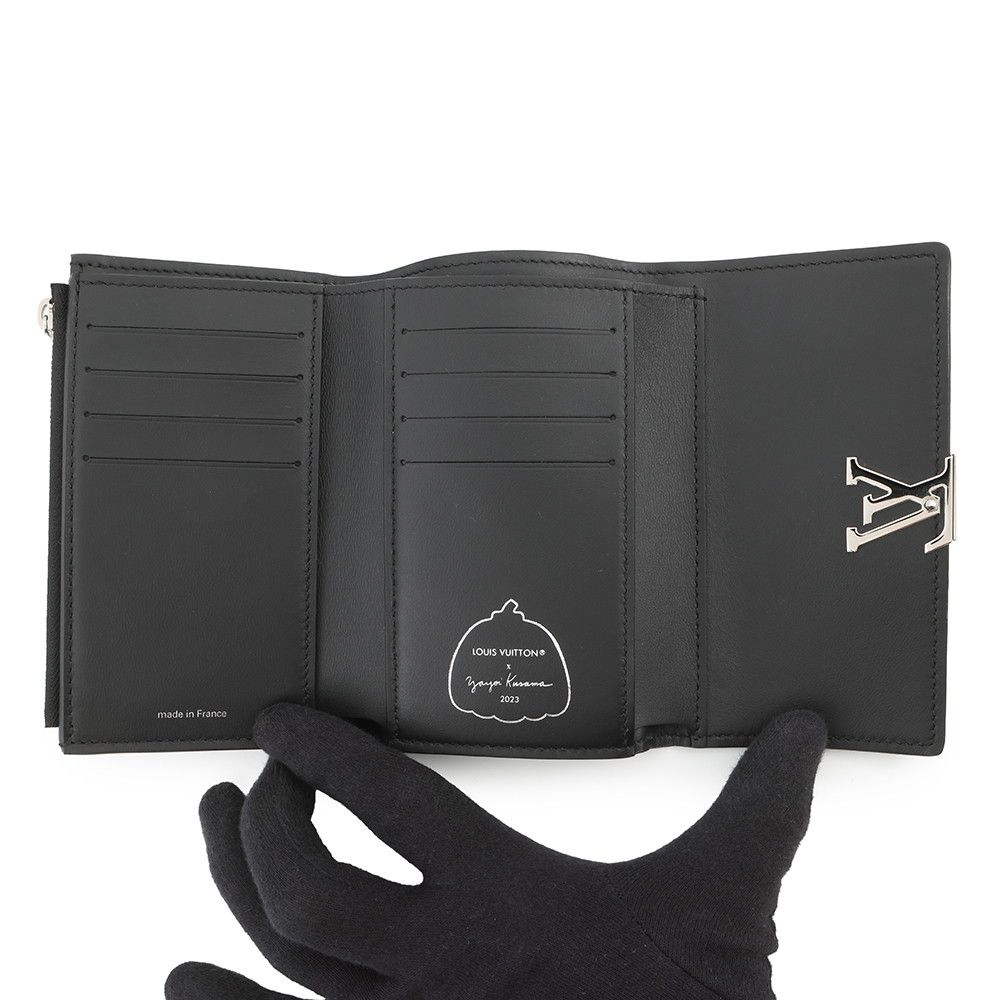 Louis Vuitton Trifold Wallet Taurillon Leather Painted Dots LV Yk Noir Black Multicolor — view 4