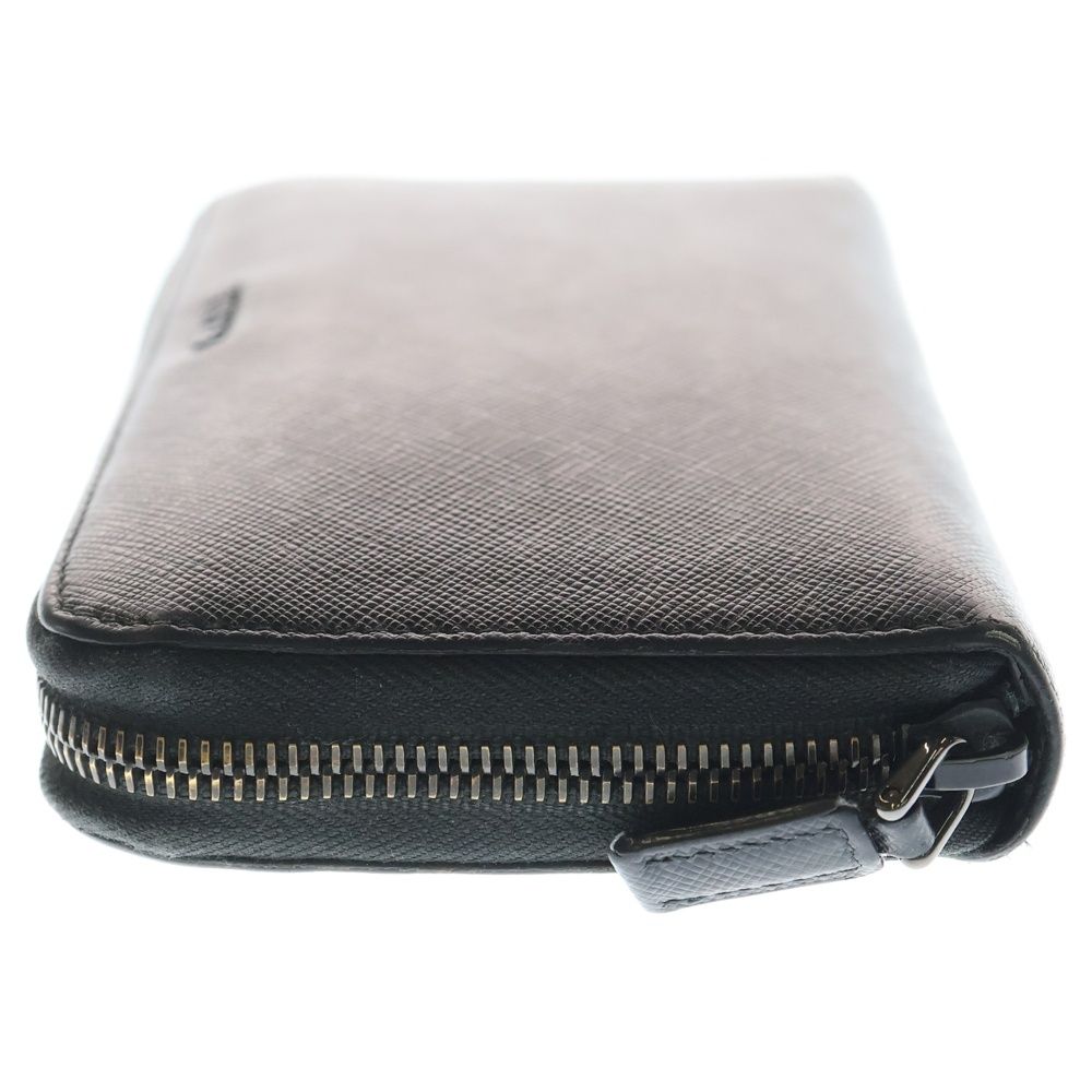 Prada Saffiano Zip Around Leather Long Wallet Black — view 3