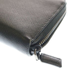 Prada Saffiano Zip Around Leather Long Wallet Black — view 5