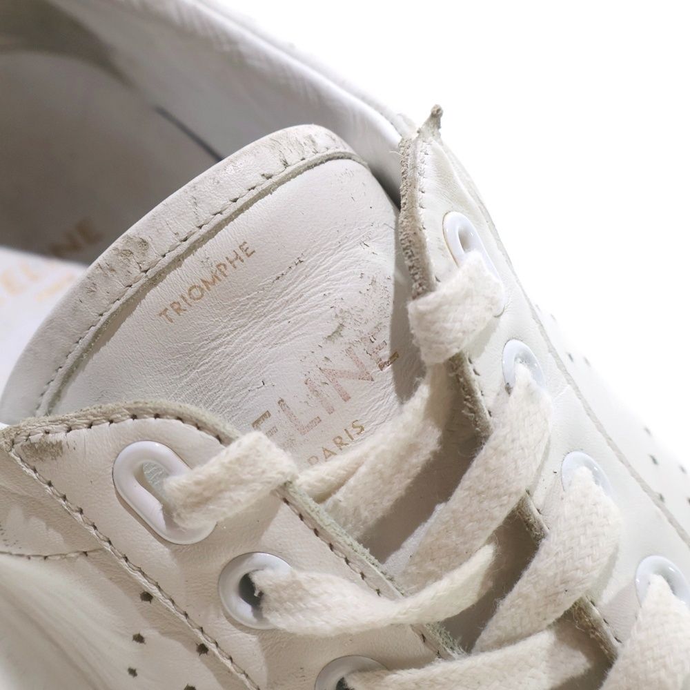 Celine Triomphe Leather Low Cut Sneakers White — view 6