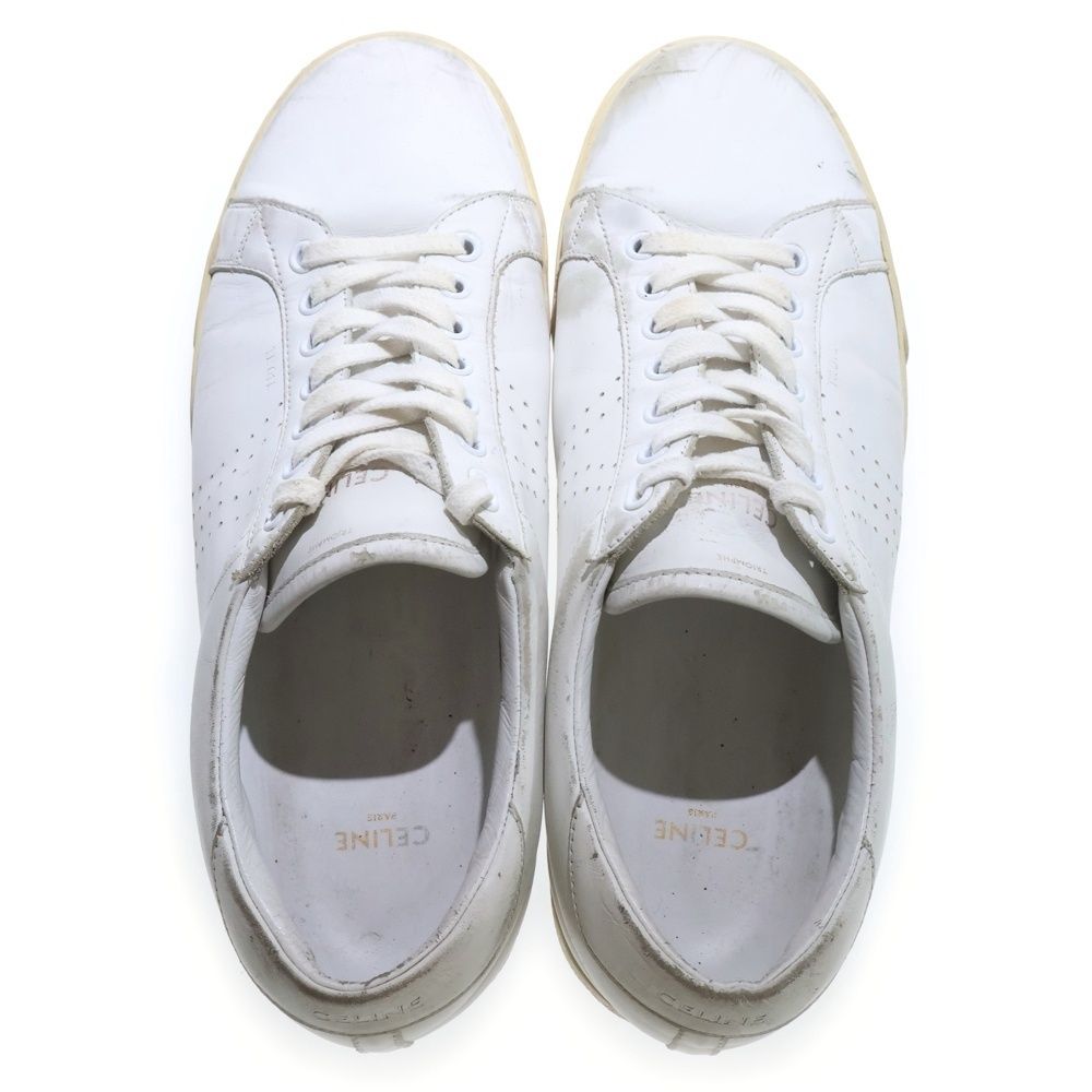 Celine Triomphe Leather Low Cut Sneakers White — view 4