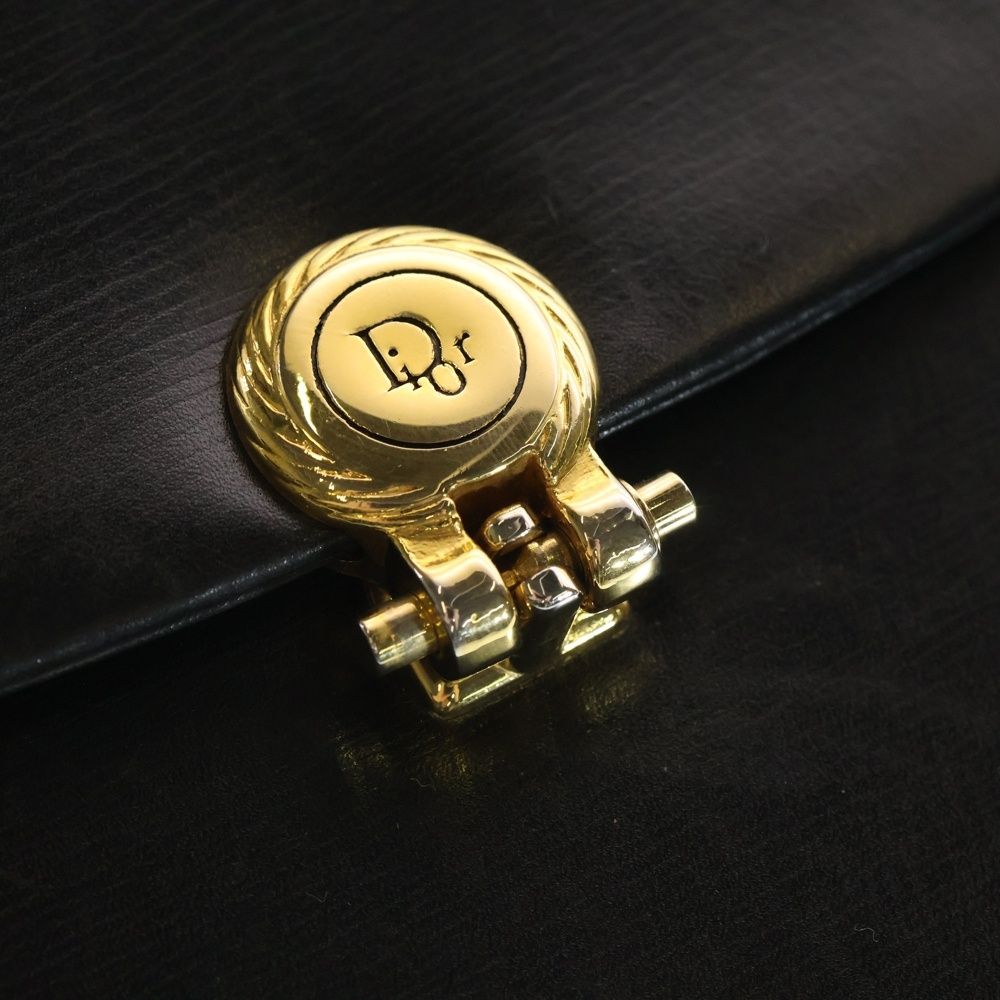 Dior Christian Chain Shoulder Bag Black Leather Vintage — view 6