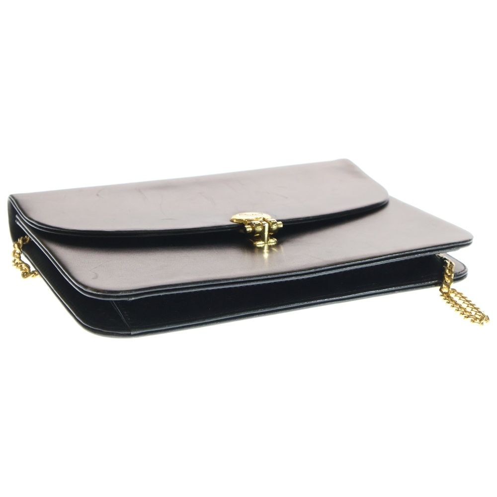 Dior Christian Chain Shoulder Bag Black Leather Vintage — view 5