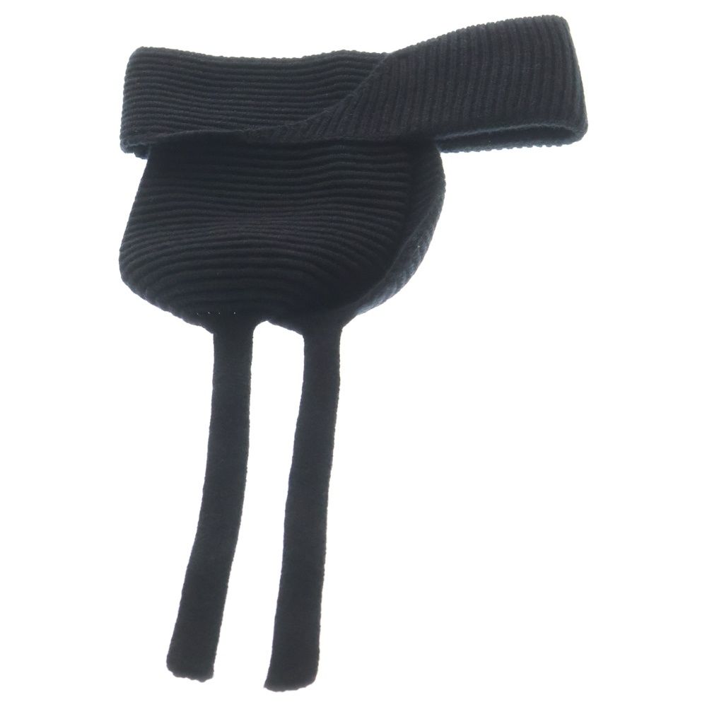 Fendi Earmuffs FF Logo Wool Knit Ear Muffs Black Apwo — view 4