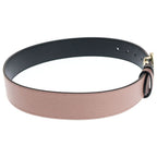 Gucci Interlocking Logo Buckle Reversible Leather Belt Gold Pink — view 4