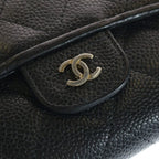 Chanel Quilted Trifold Wallet Long Caviar Leather Black Gold — view 4