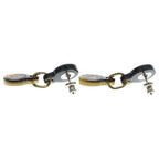 Hermes Fete Voges Earrings Playing Card Motif Buffalo Horn Metal Black — view 3