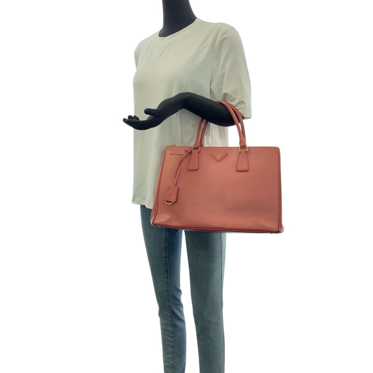 Prada Galleria Saffiano Pink Gold Leather Tote — view 7