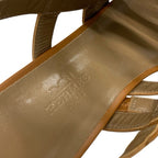 Hermes Sandals Shoes Leather Brown Silver Kelly Strap Flat — view 6