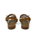 Hermes Sandals Shoes Leather Brown Silver Kelly Strap Flat — view 4
