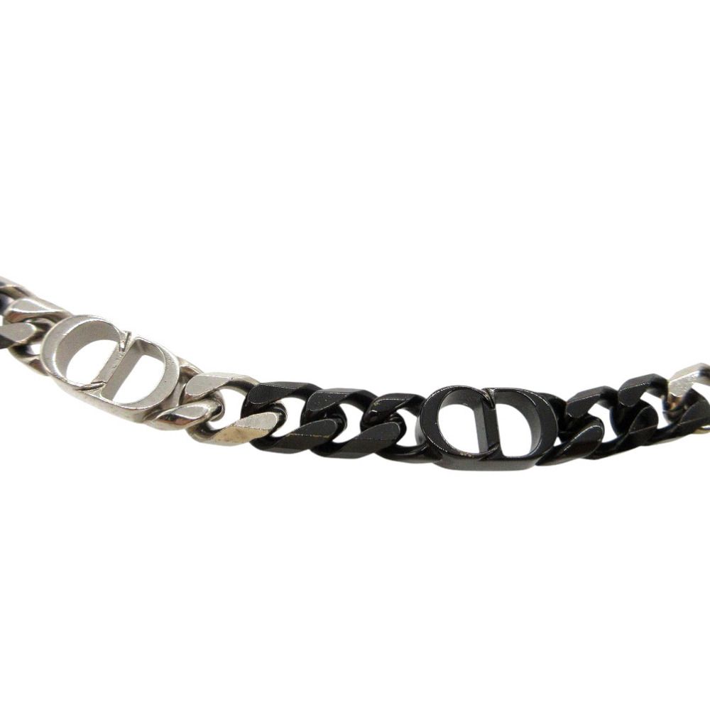 Dior CD Icon Chain Link Bicolor Necklace Brass Black Silver — view 3