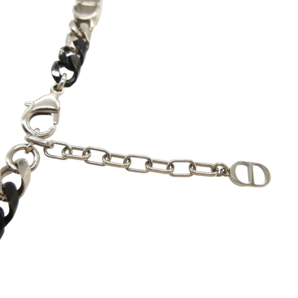 Dior CD Icon Chain Link Bicolor Necklace Brass Black Silver — view 4