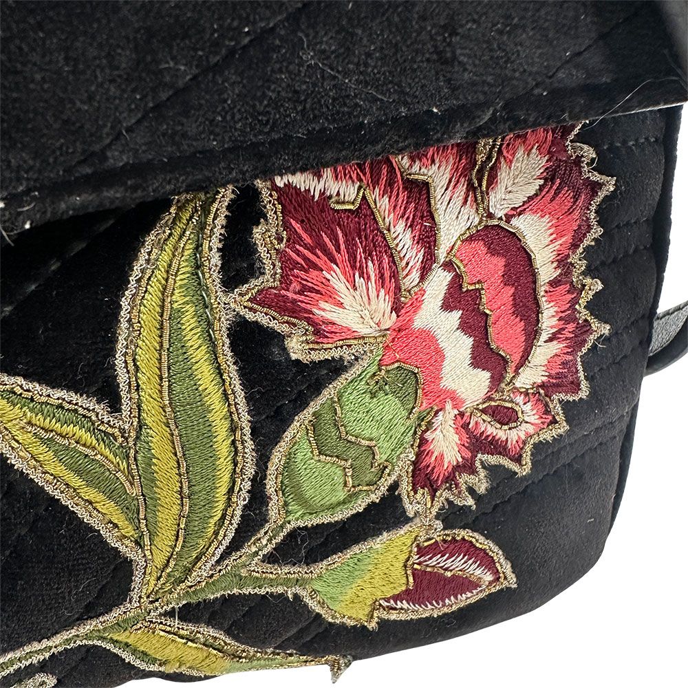 Gucci Shoulder Bag Leather Velour GG Marmont Black Chain — view 5