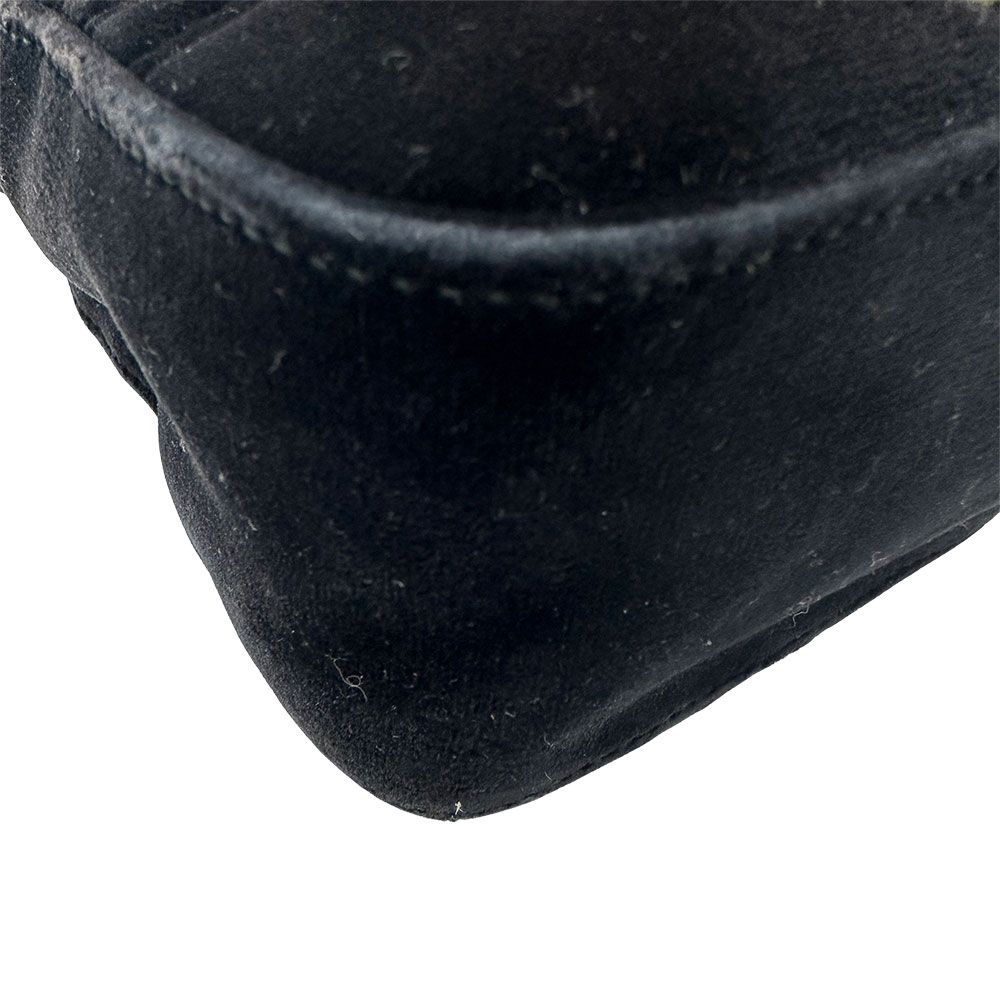 Gucci Shoulder Bag Leather Velour GG Marmont Black Chain — view 9