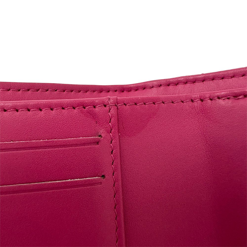 Chanel Wallet Trifold Quilted Caviar Leather Pink Silver Har — view 8
