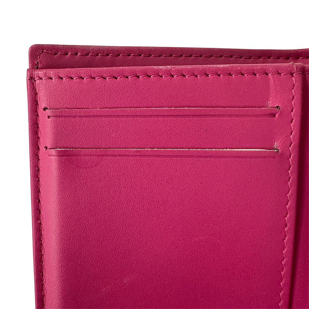 Chanel Wallet Trifold Quilted Caviar Leather Pink Silver Har — view 7