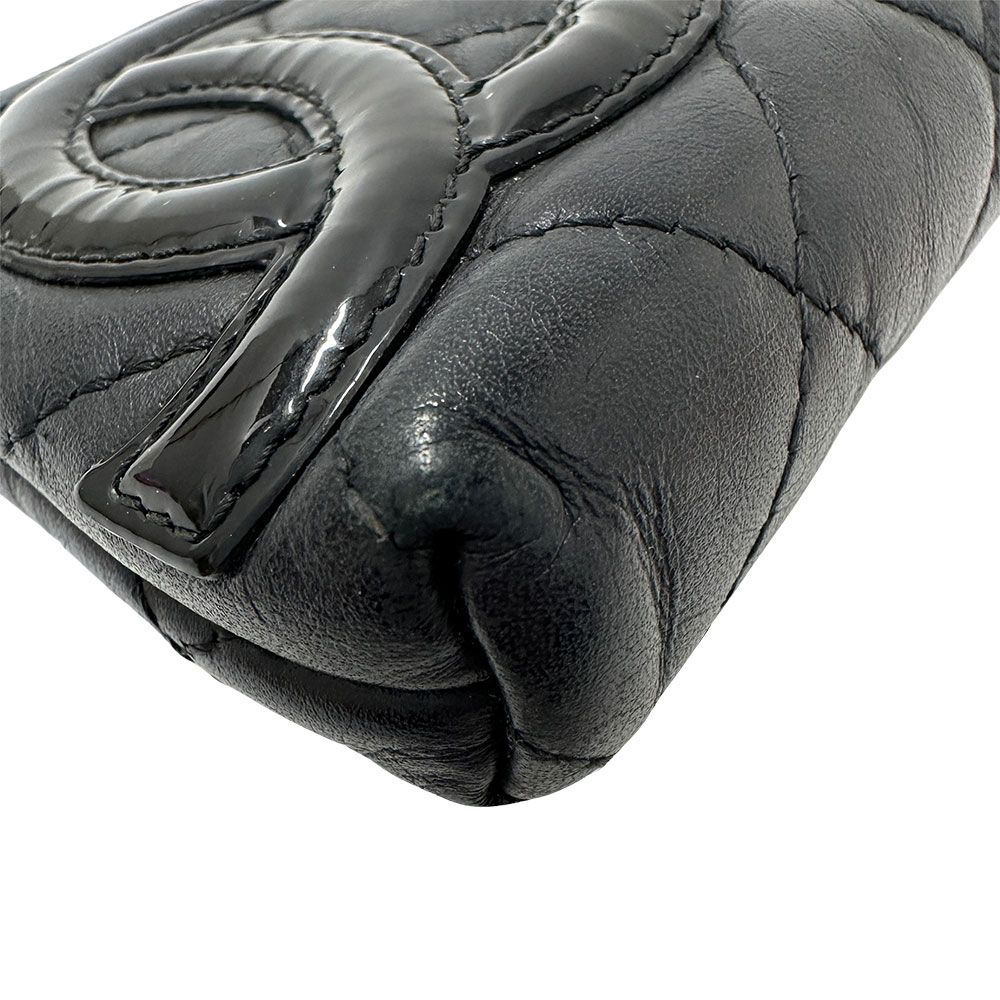 Chanel Wallet Coin Case CC Logo Lambskin Cambon Black — view 5