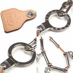 Louis Vuitton Collier Survival Necklace Charm Metal Leather Orange Silver Hardwa — view 4