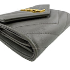 Saint Laurent Stitch Trifold Wallet Gray — view 5