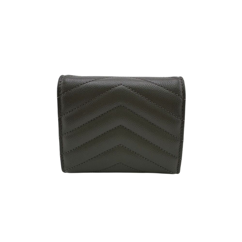 Saint Laurent Stitch Trifold Wallet Gray — view 2