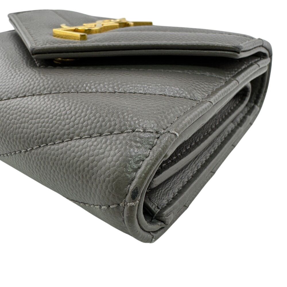 Saint Laurent Stitch Trifold Wallet Gray — view 4