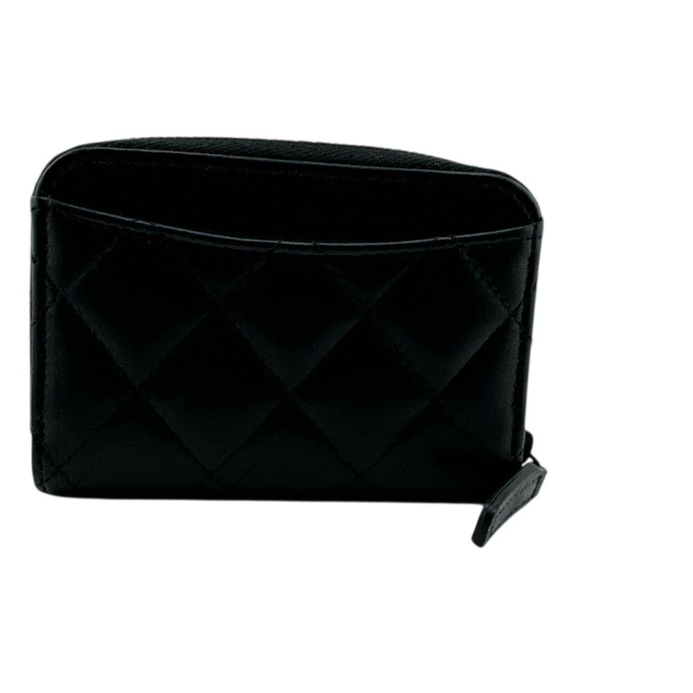Chanel Zip Around Card Coin Purse Black — view 2
