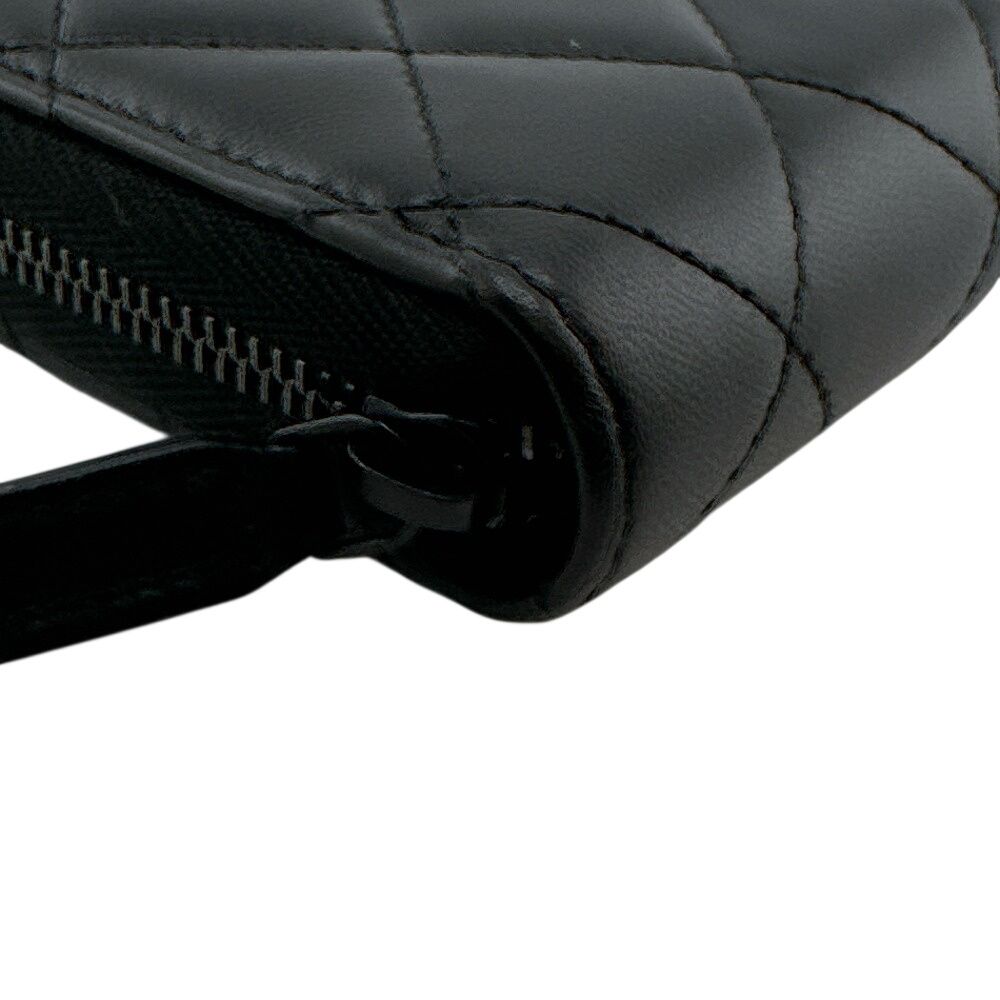 Chanel Zip Around Card Coin Purse Black — view 3