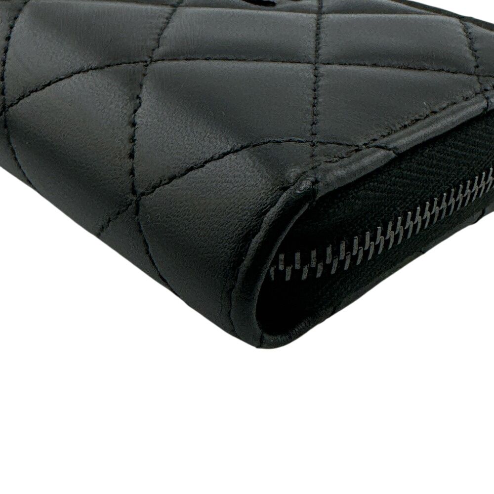 Chanel Zip Around Card Coin Purse Black — view 4