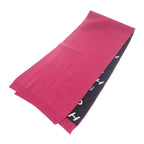 Chanel Logo Muffler Cashmere Black Pink CC Scarf — view 4