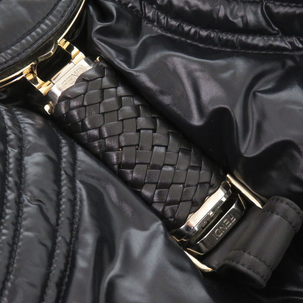 Fendi Mont Cles Spy Bag Nylon Leather Black Handbag — view 7
