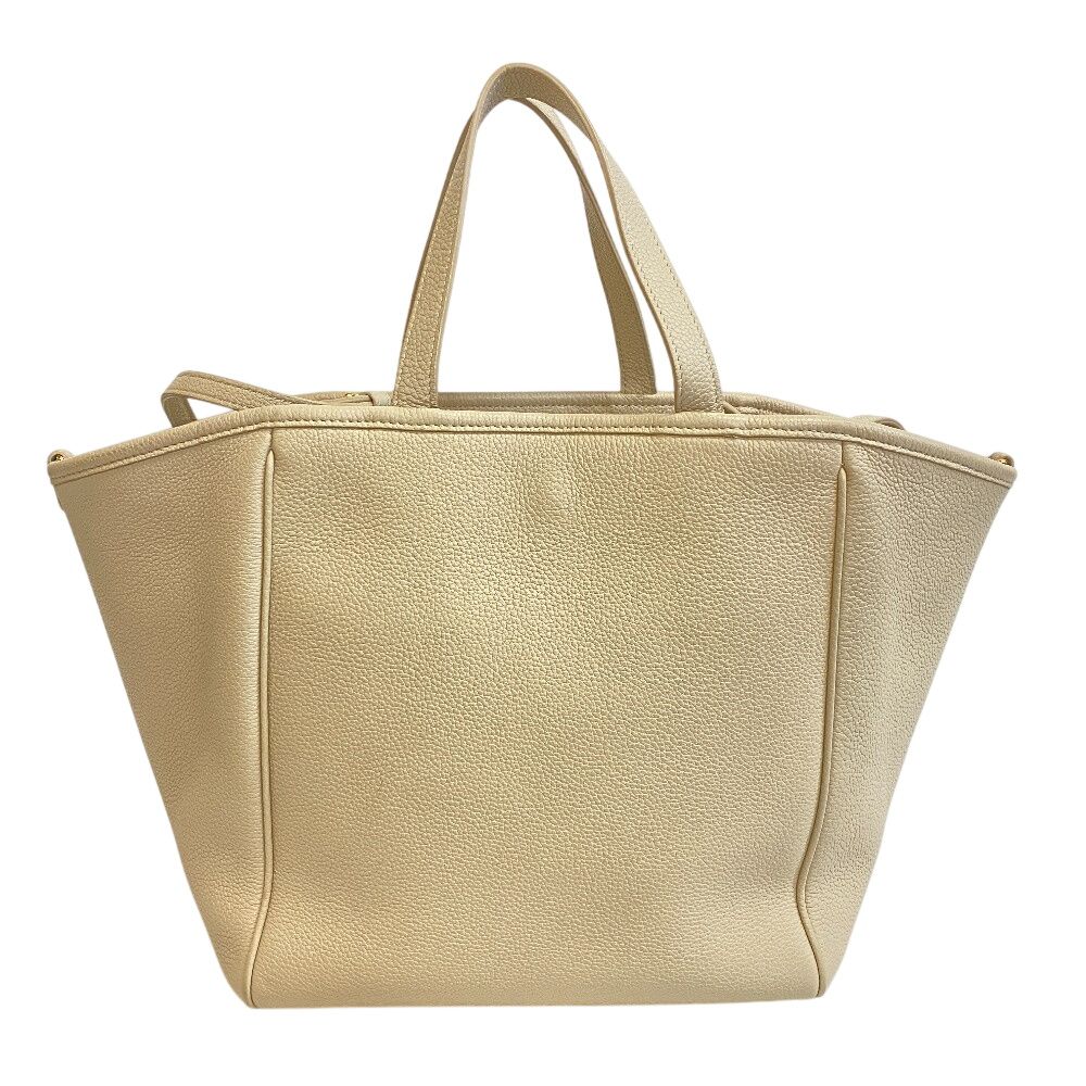 Celine 2-Way Tote Hand Small Fold Cover Shoulder Bag Beige — view 2