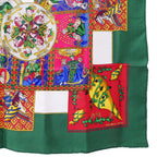 Hermes Scarf Carre 90 le Tarot Card Silk Green Multicolor Large — view 5