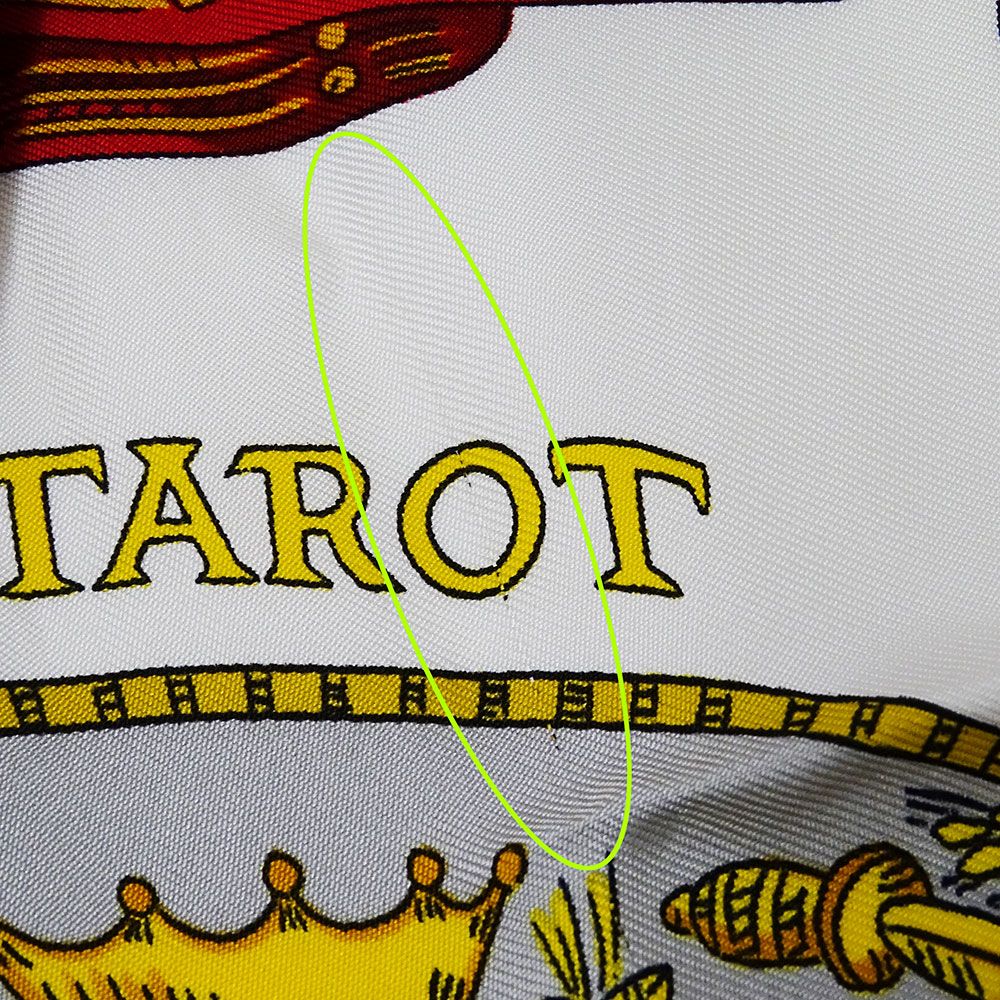 Hermes Scarf Carre 90 le Tarot Card Silk Green Multicolor Large — view 8