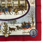Hermes Scarf Carre 90 Lhiver en Poste Winter Mail Silk Red — view 5
