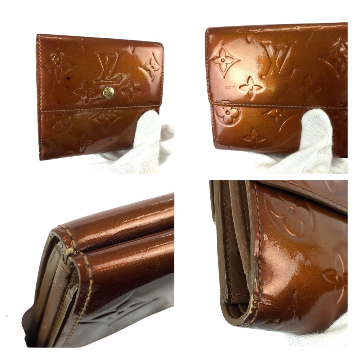 Louis Vuitton Monogram Vernis Porte Monet Billets Cult Cles Bronze Brown Enamel — view 6