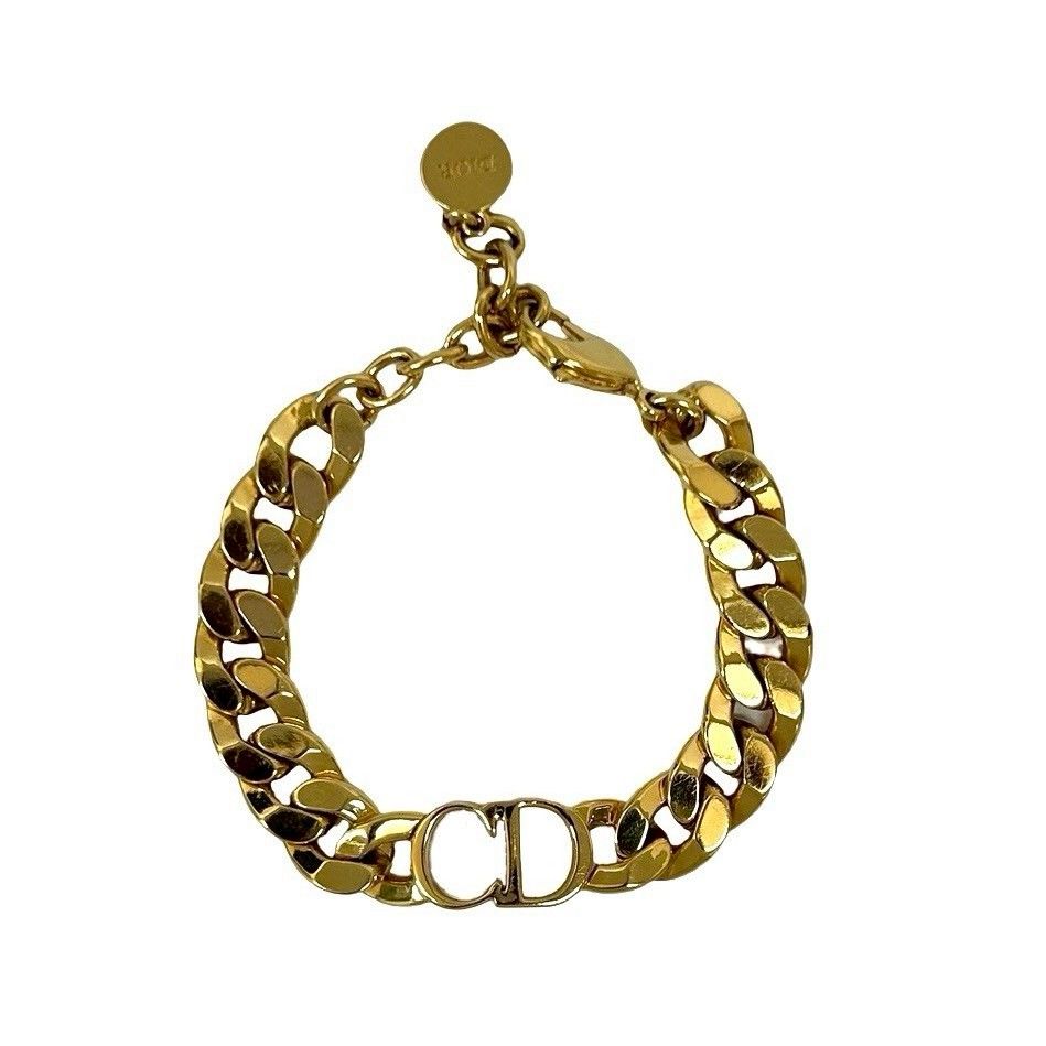 Dior Christian Dances Etoile Bracelet CD Logo Chain Gold — view 4