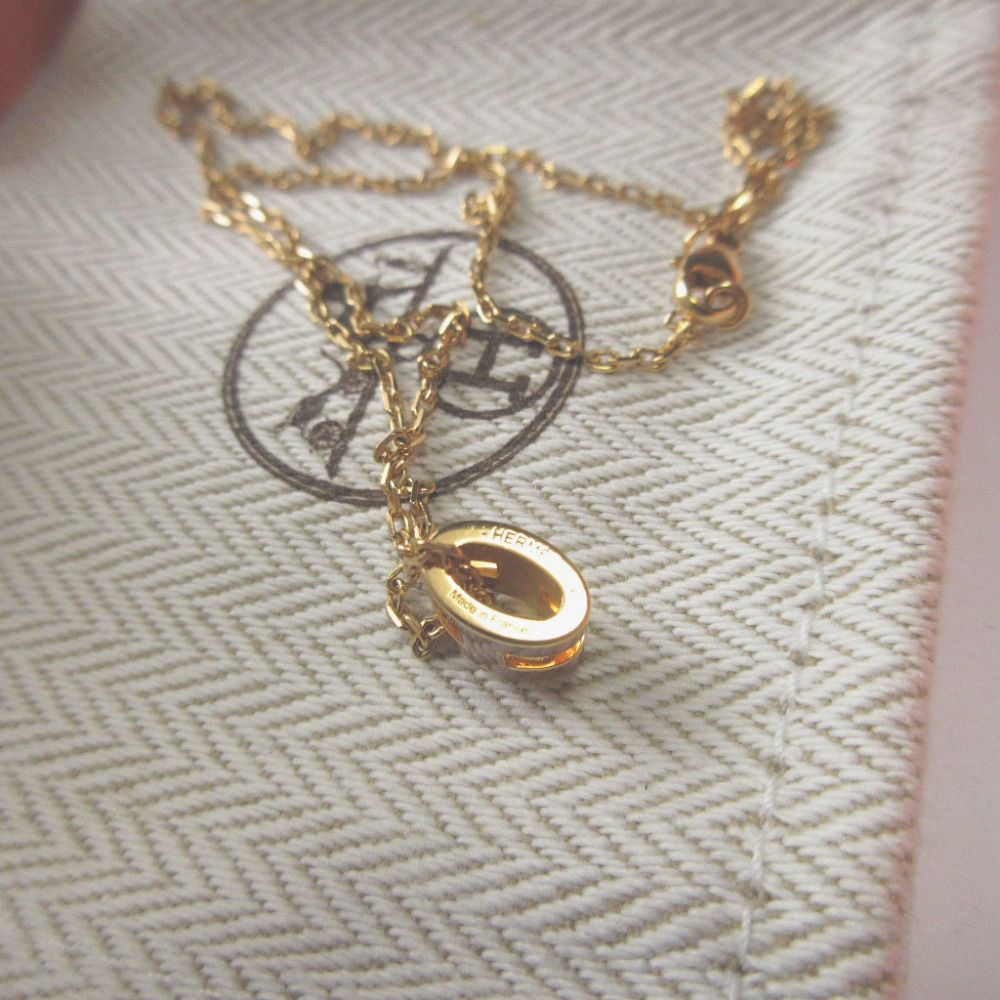 Hermes Pop Mini Metal New Gold Necklace — view 4