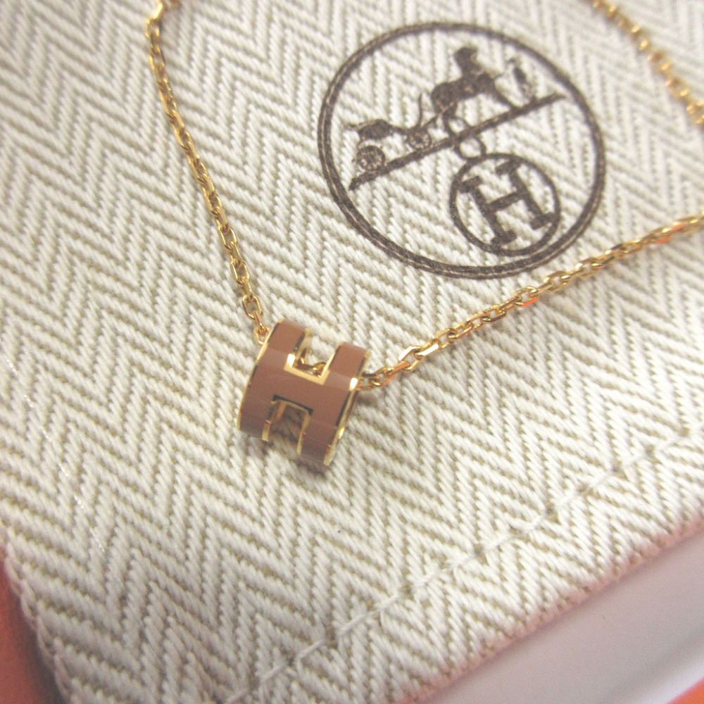 Hermes Pop Mini Metal New Gold Necklace — view 3
