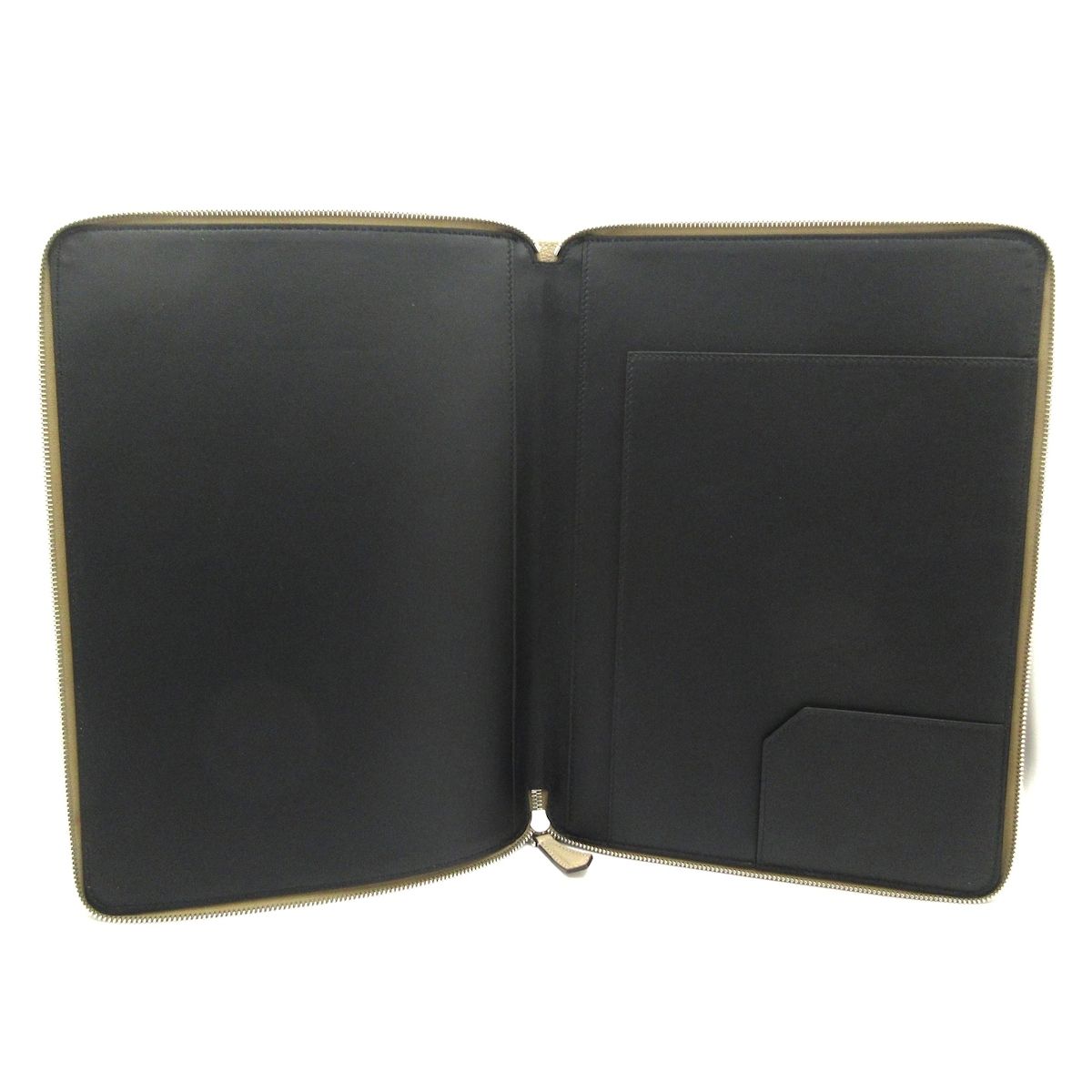 Fendi Case Gray Beige Document Zip Around Leather — view 3