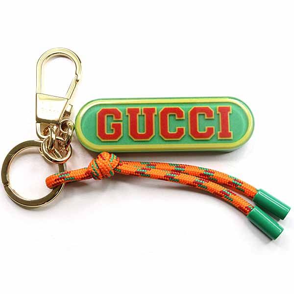 Gucci Key Chain Holder Strap Charm Green Orange Gold — view 4