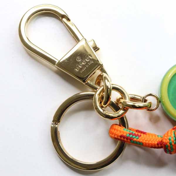 Gucci Key Chain Holder Strap Charm Green Orange Gold — view 5