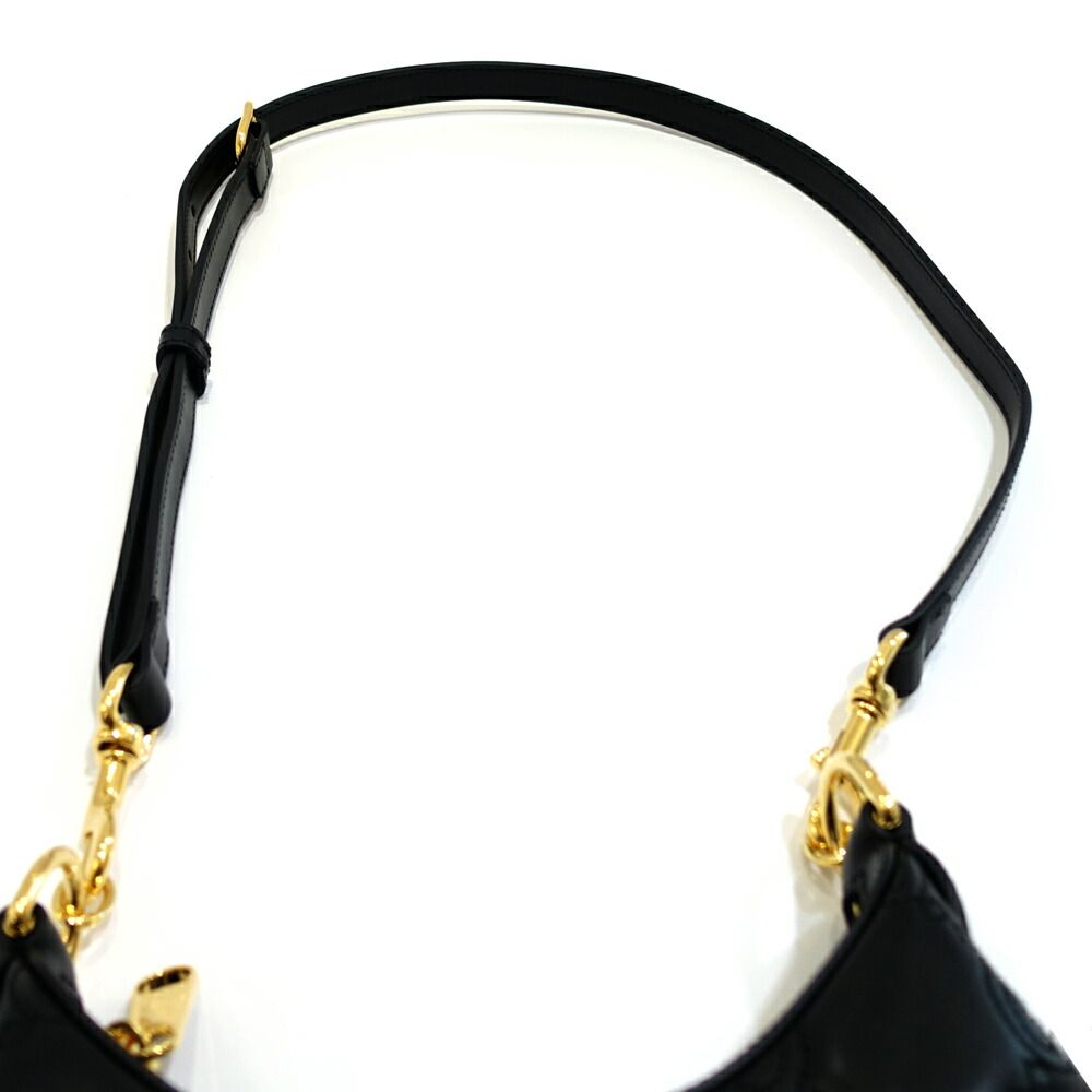 Gucci GG Matelasse Mini Shoulder Bag Leather Black Gold — view 6