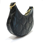 Gucci GG Matelasse Mini Shoulder Bag Leather Black Gold — view 2