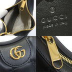 Gucci GG Matelasse Mini Shoulder Bag Leather Black Gold — view 5
